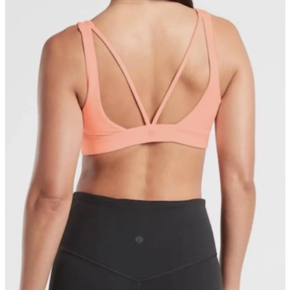 NWT Athleta‎ Exhale Bra Orange Coral Sports Bra D-DD+ Pilates Yoga Barre 3X
